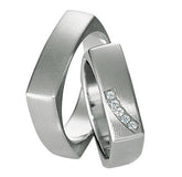 Linden Trauringe / Eheringe Obfelden mit 5 funkelnden Diamanten - 001/002